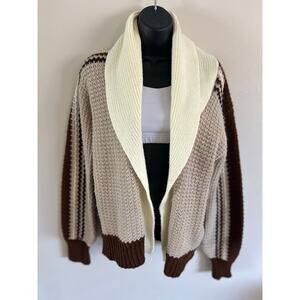 Vintage 80s Bennington Shawl Collar Cardigan Grandpa Sweater M